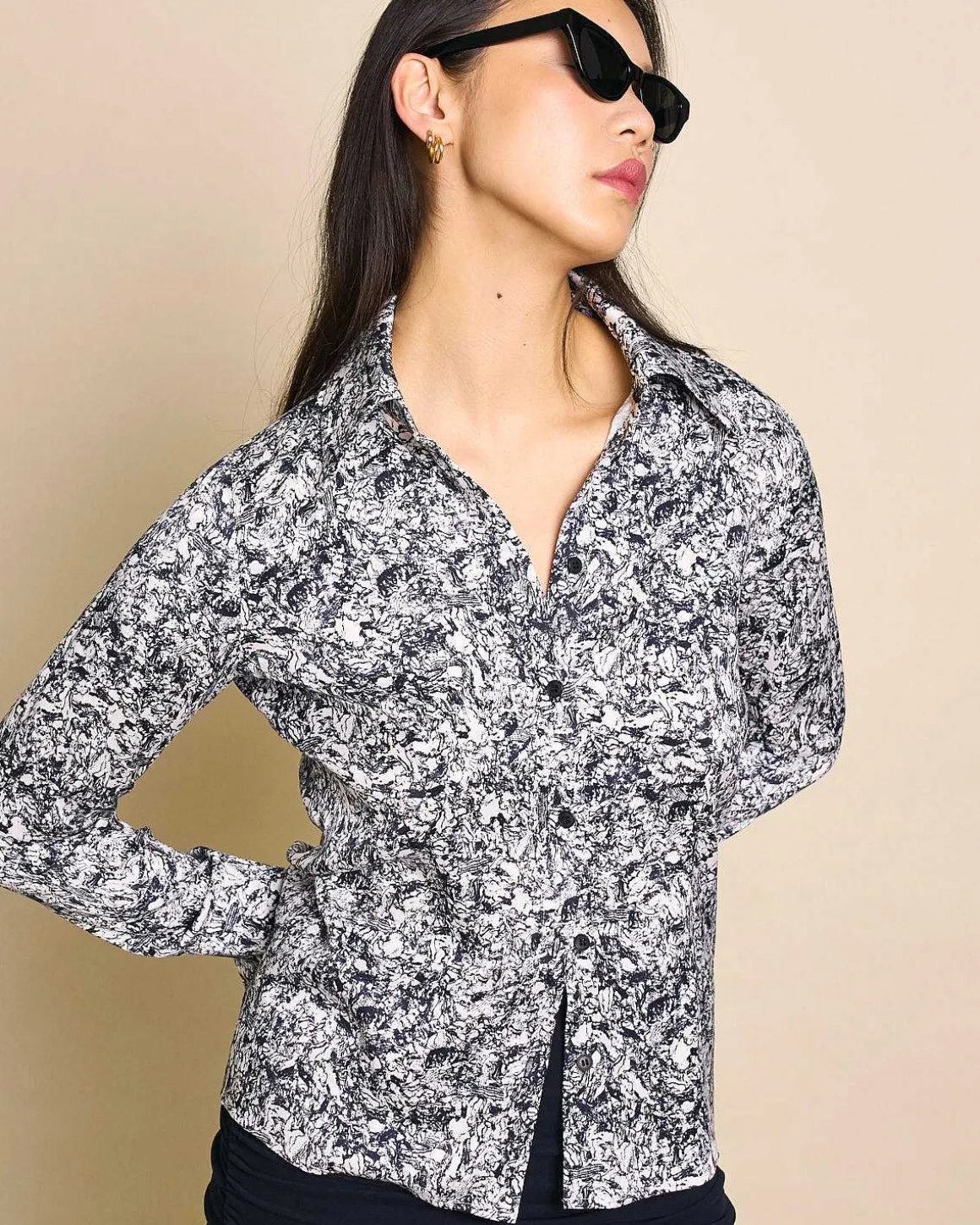 Blouse Celia Nervous Print Black