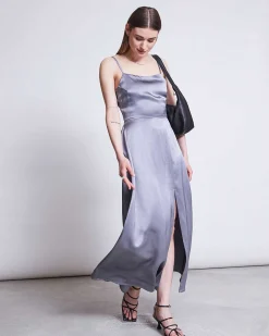 Bow Dress Ellara Blue Silver