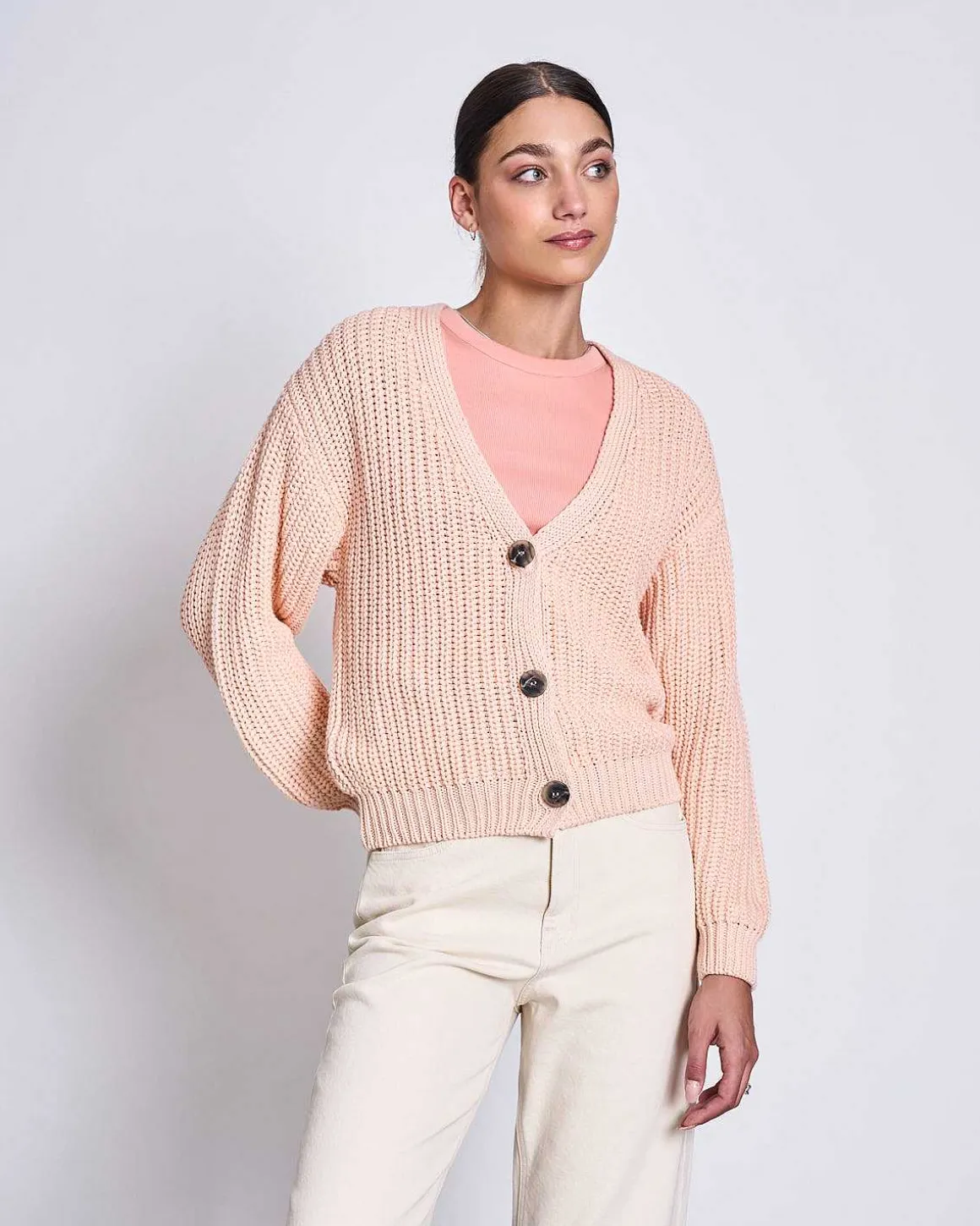 Chunky Cardigan Lena Cantaloupe Gots