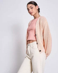 Chunky Cardigan Lena Cantaloupe Gots