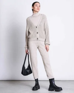 Chunky Cardigan Lena Ivory Gots