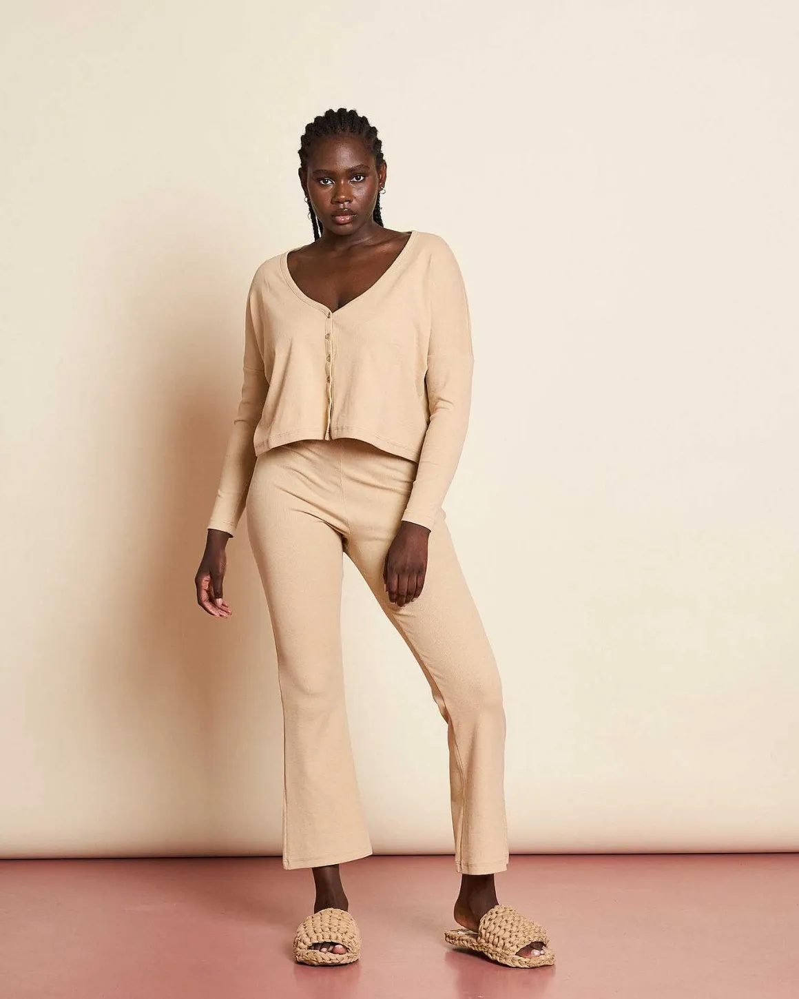 Cropped Cardigan Katla Stone