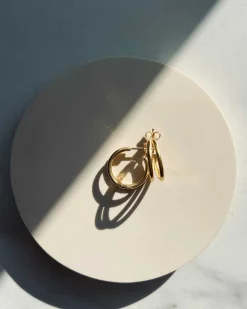 Dear Darling Berlin Double Hoop Earrings Gold