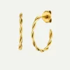 Dear Darling Berlin Twisted Hoop Earrings Gold