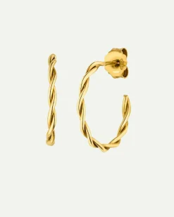 Dear Darling Berlin Twisted Hoop Earrings Gold