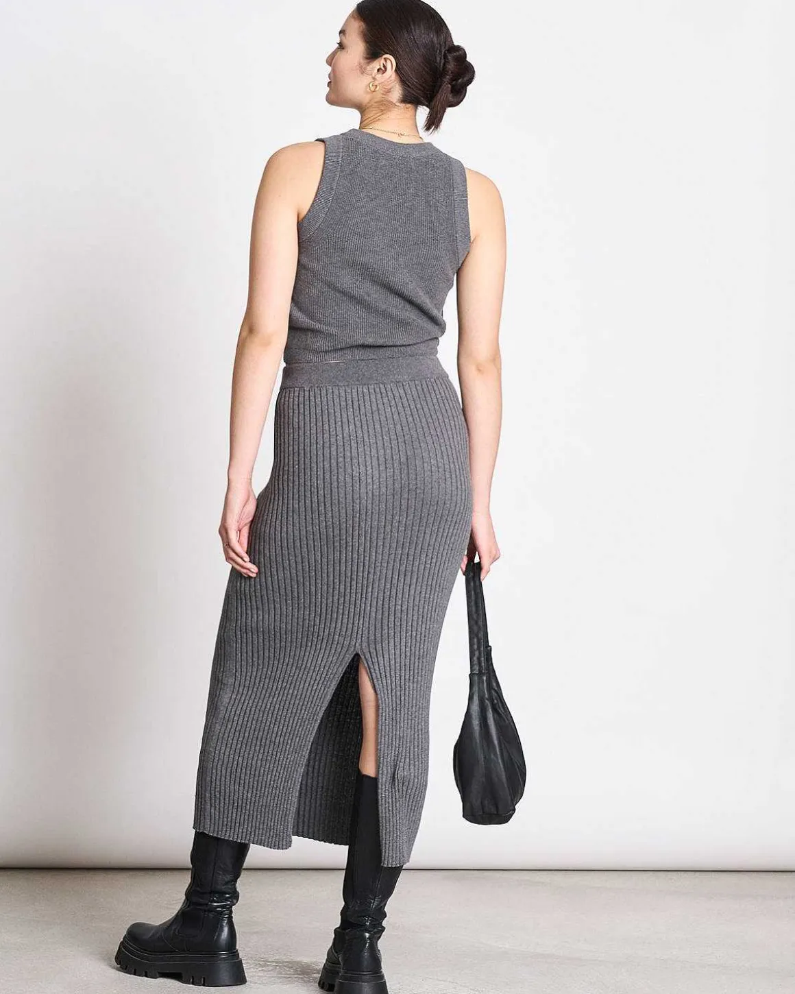 Knit Top Garda Dark Grey Gots