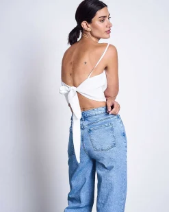 Linen Bow Top Arlon White
