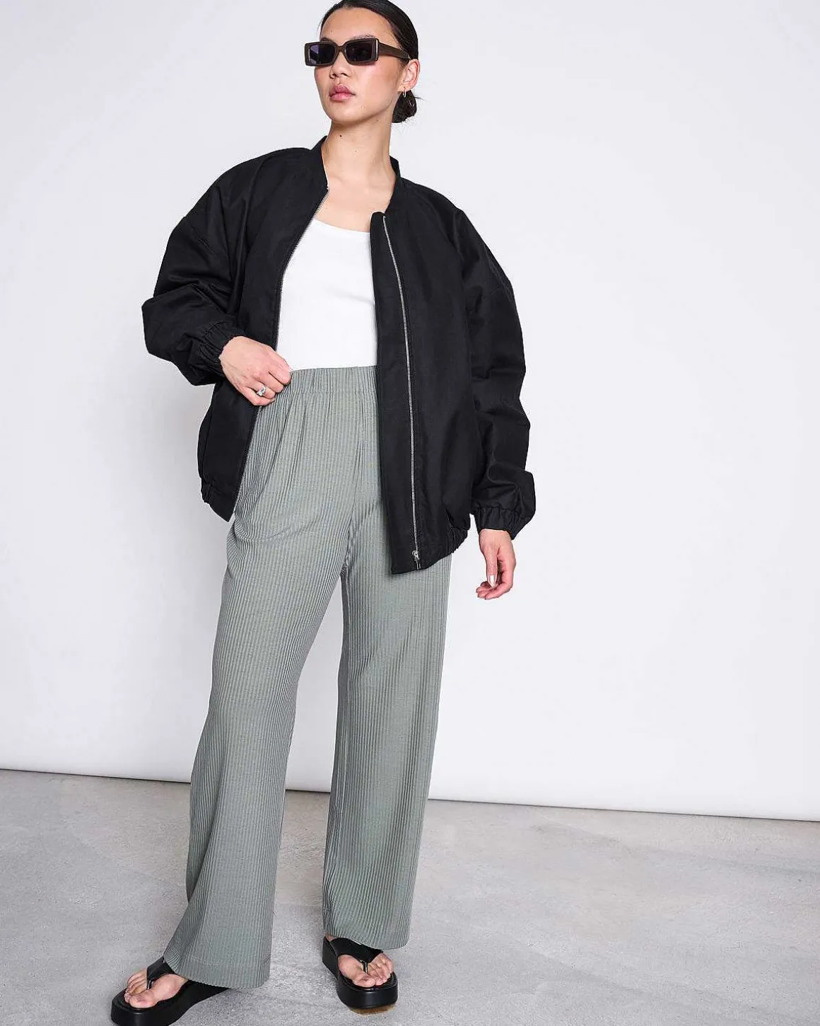 Lyocell Rib Pants Smilla Sea Spray