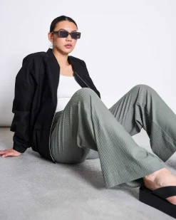 Lyocell Rib Pants Smilla Sea Spray