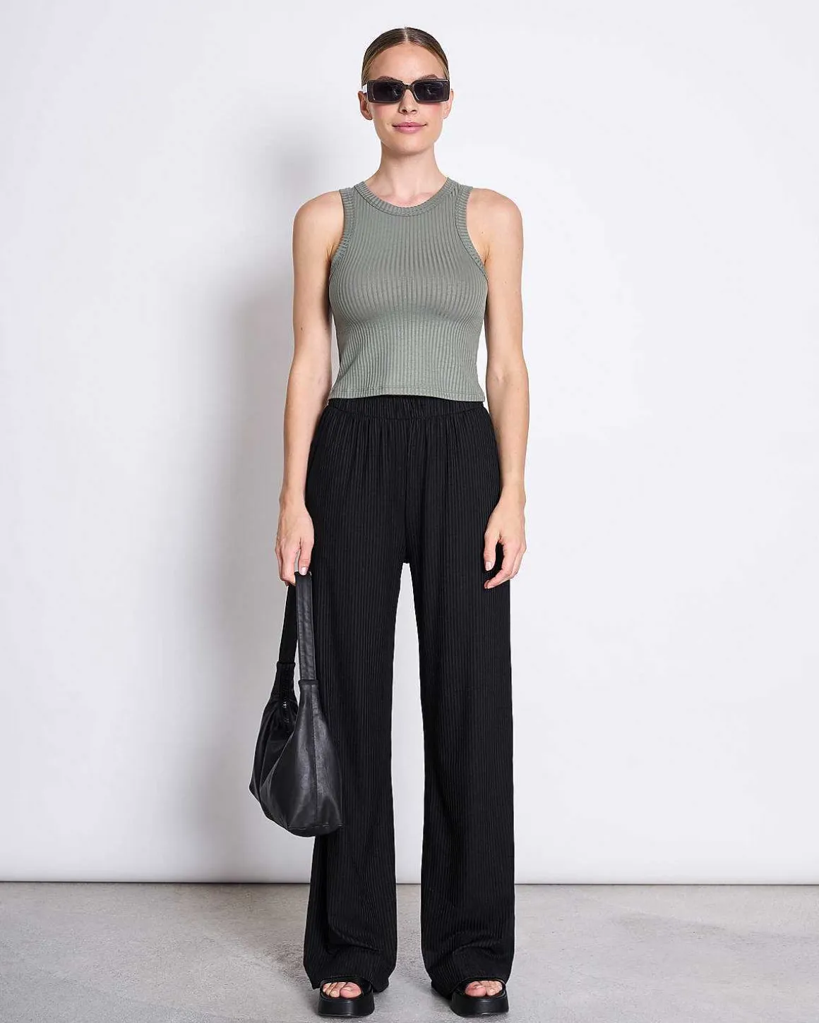 Lyocell Rib Tank Top Porto Sea Spray