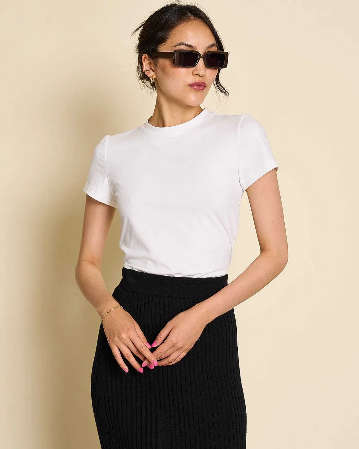 Midi Knit Skirt Ebba Black Gots