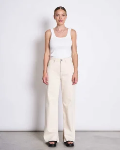 Rib Top Talli White Gots