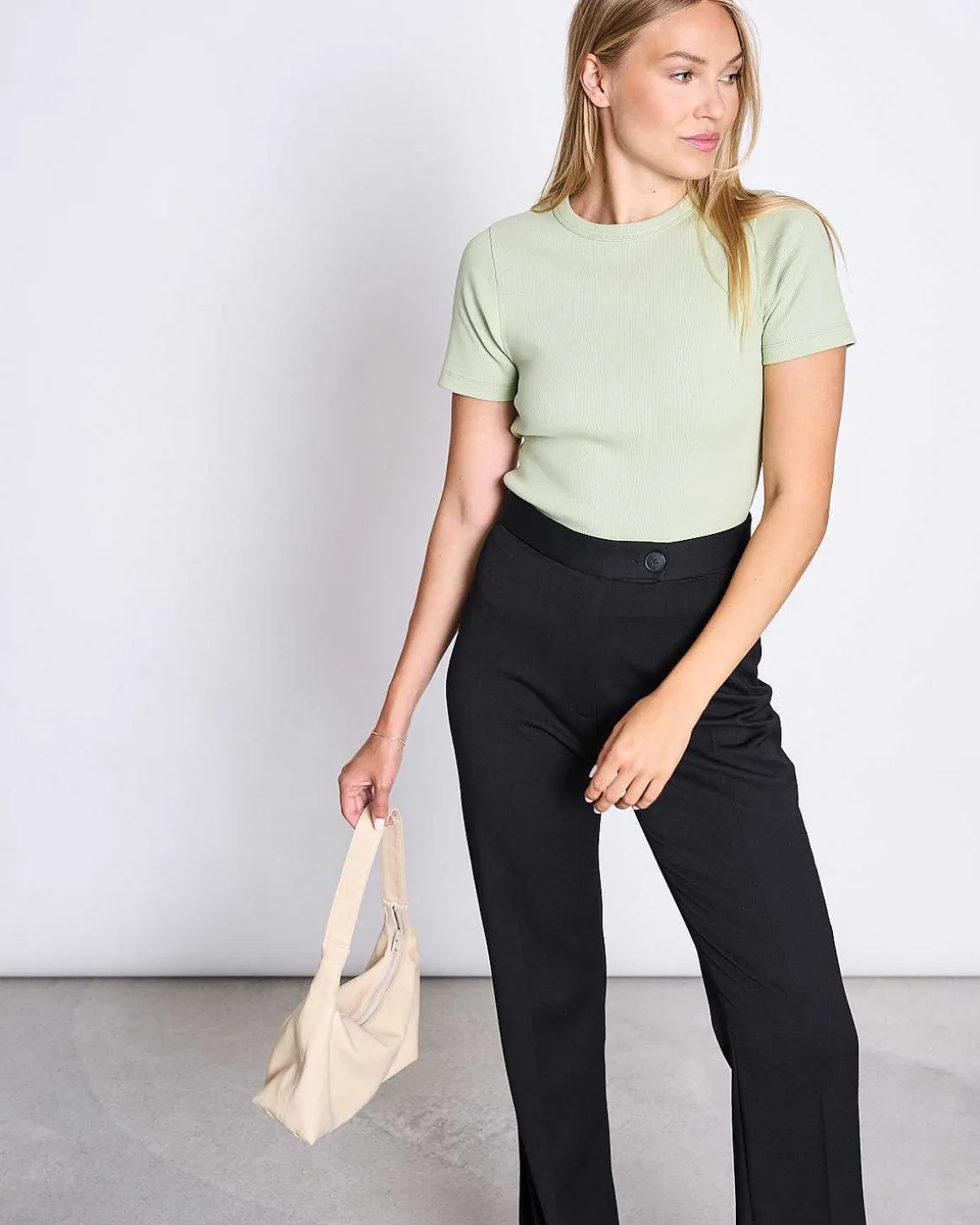 Rib T-Shirt Nile Pistachio Gots