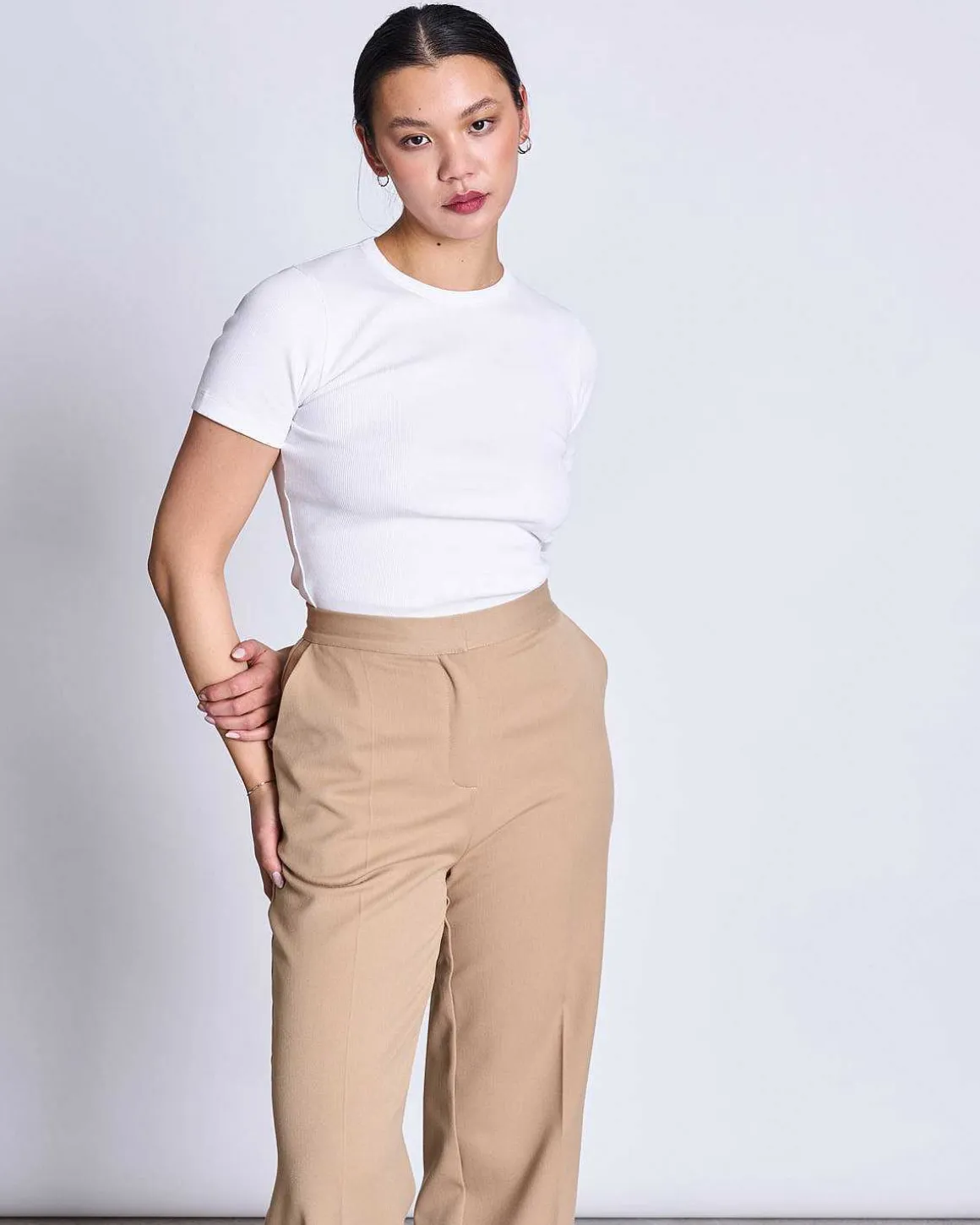 Rib T-Shirt Nile White Gots