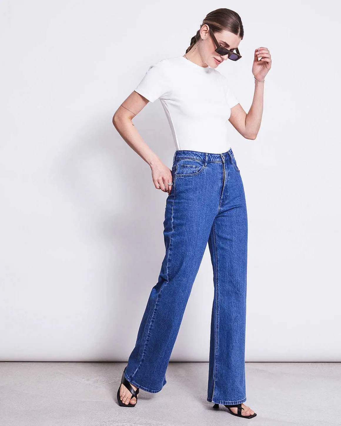 Rib T-Shirt Nile White Gots