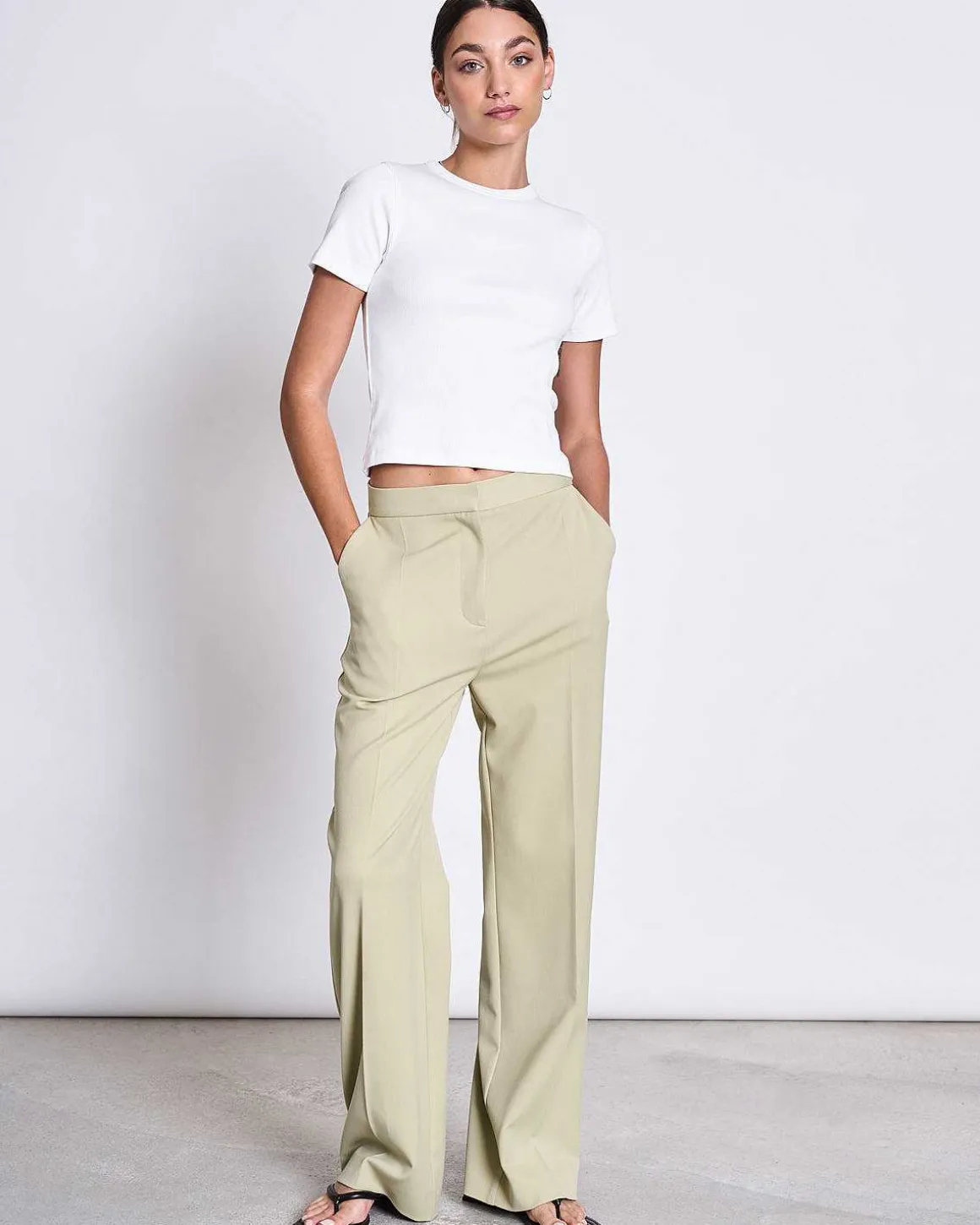 Rib T-Shirt Nile White Gots