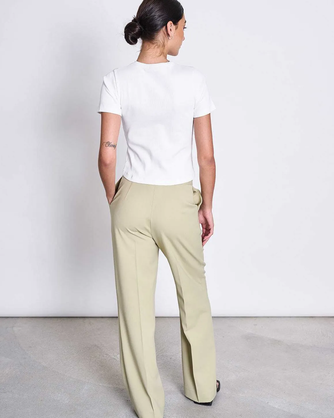 Rib T-Shirt Nile White Gots