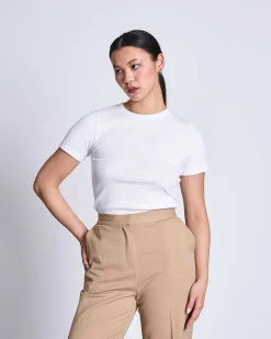 Rib T-Shirt Nile White Gots