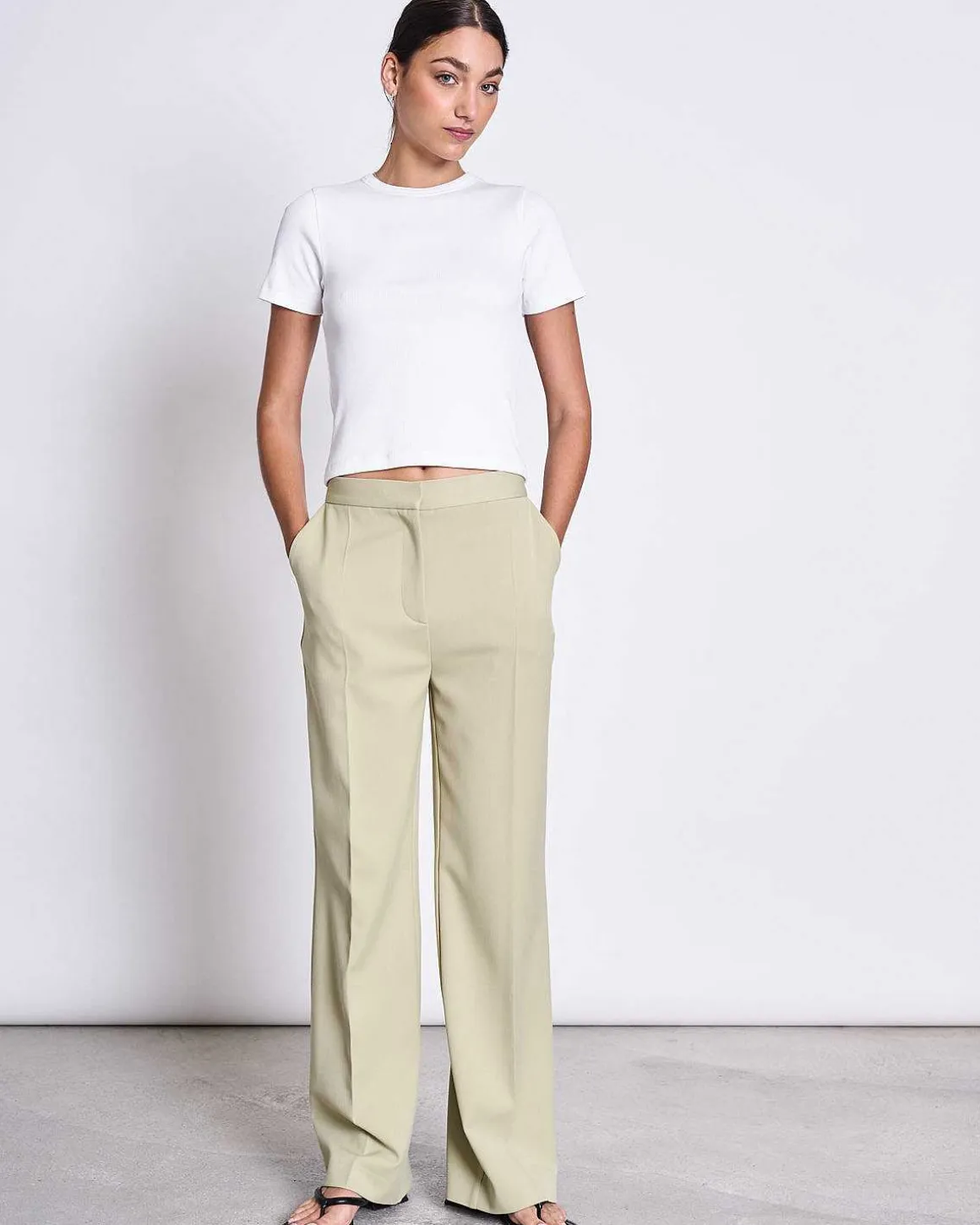 Rib T-Shirt Nile White Gots