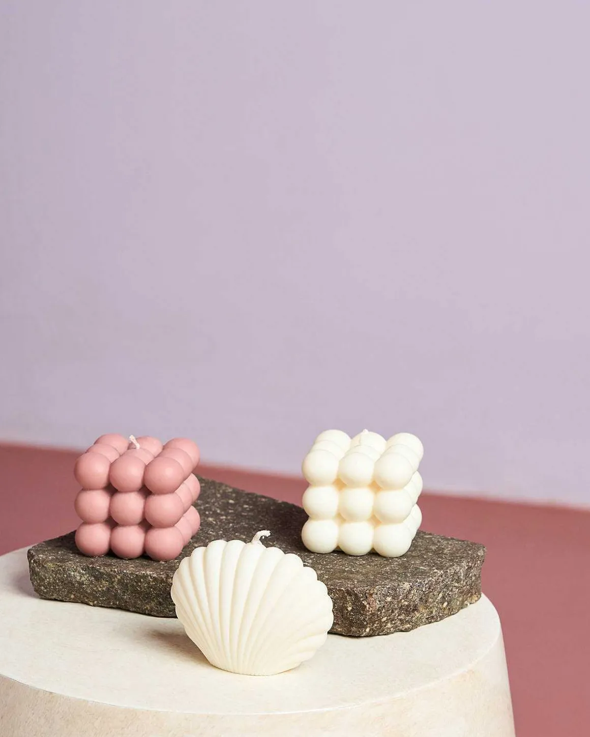 Shell Candle Ivory
