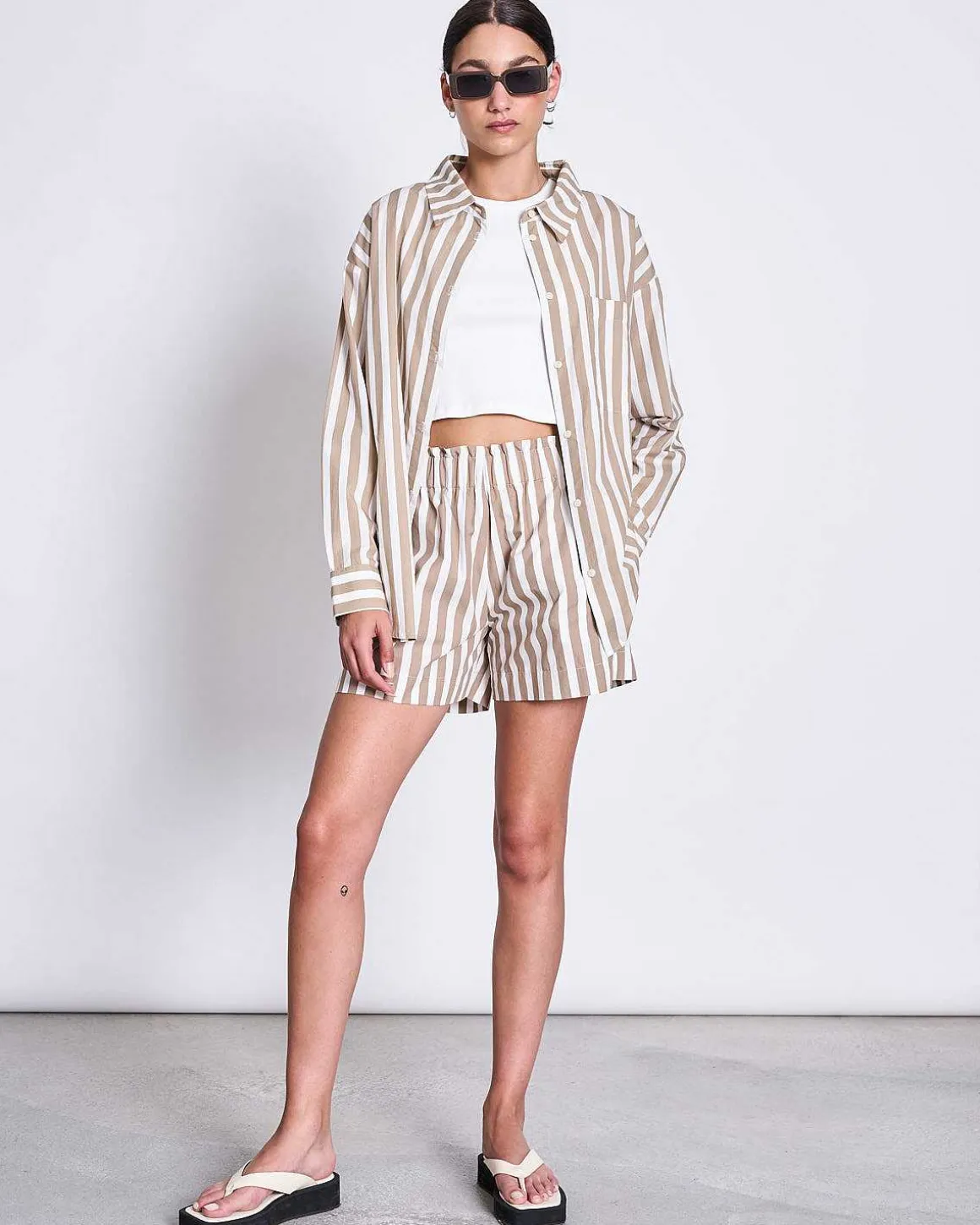 Shorts Dundee Camel Striped