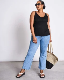 Slip Top Triangle Linen Black Gots