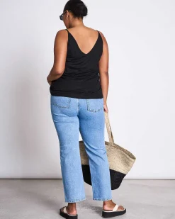 Slip Top Triangle Linen Black Gots