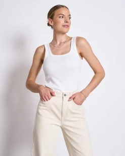 Slitted Wide Leg Jeans Selene Ecru