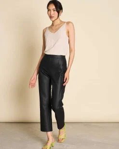 The Vegan Coated Pants Black