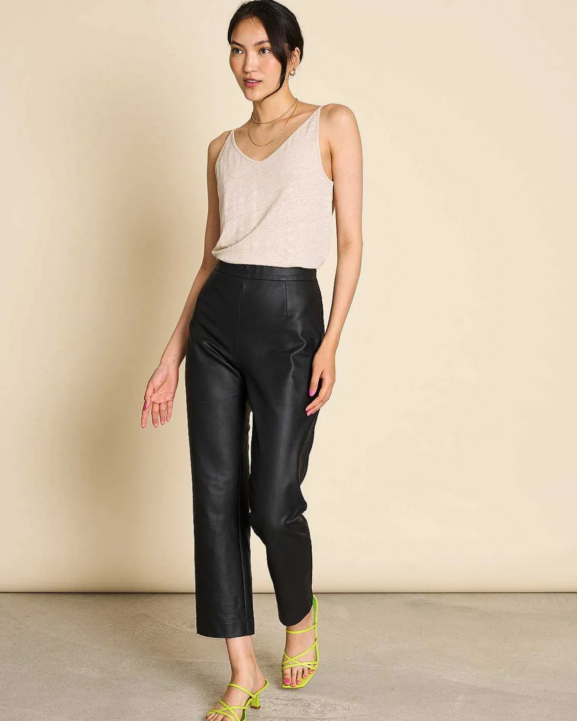 The Vegan Coated Pants Black