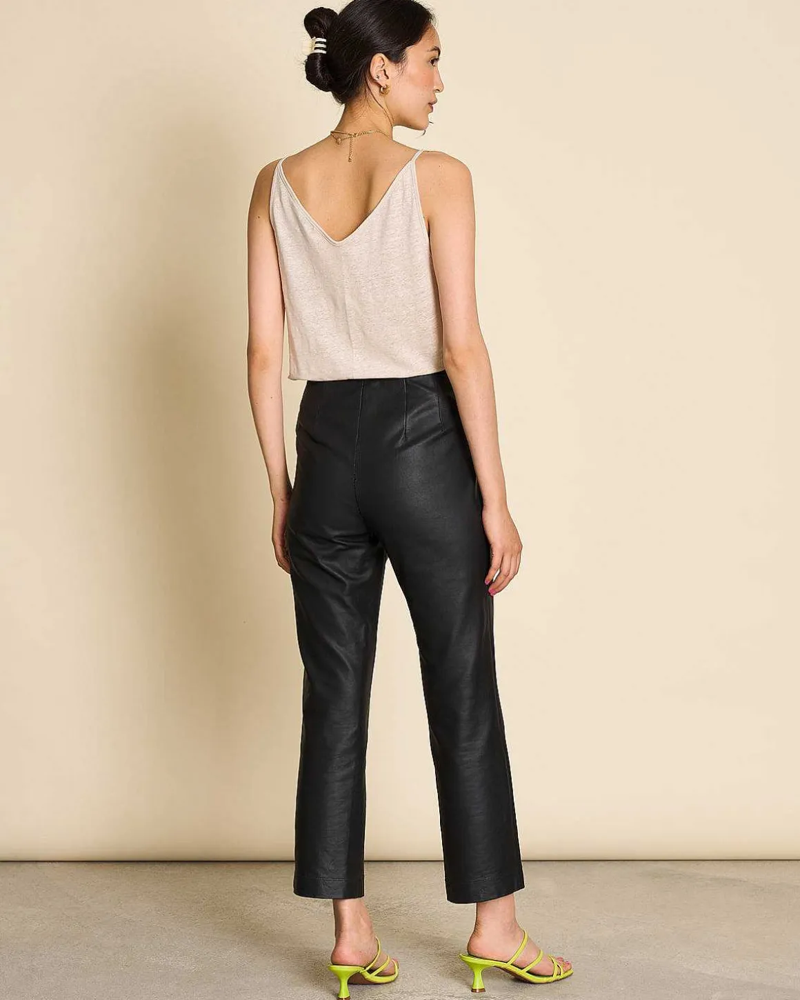 The Vegan Coated Pants Black