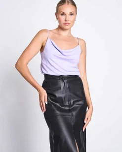 The Vegan Coated Skirt Long Black