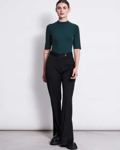 T-Shirt Nina Rib Bottle Green