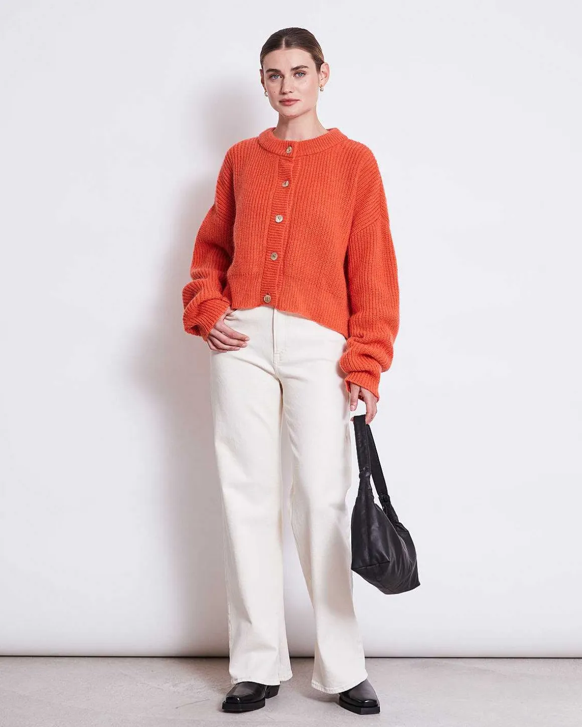 Wooly Cardigan Beni Bright Orange