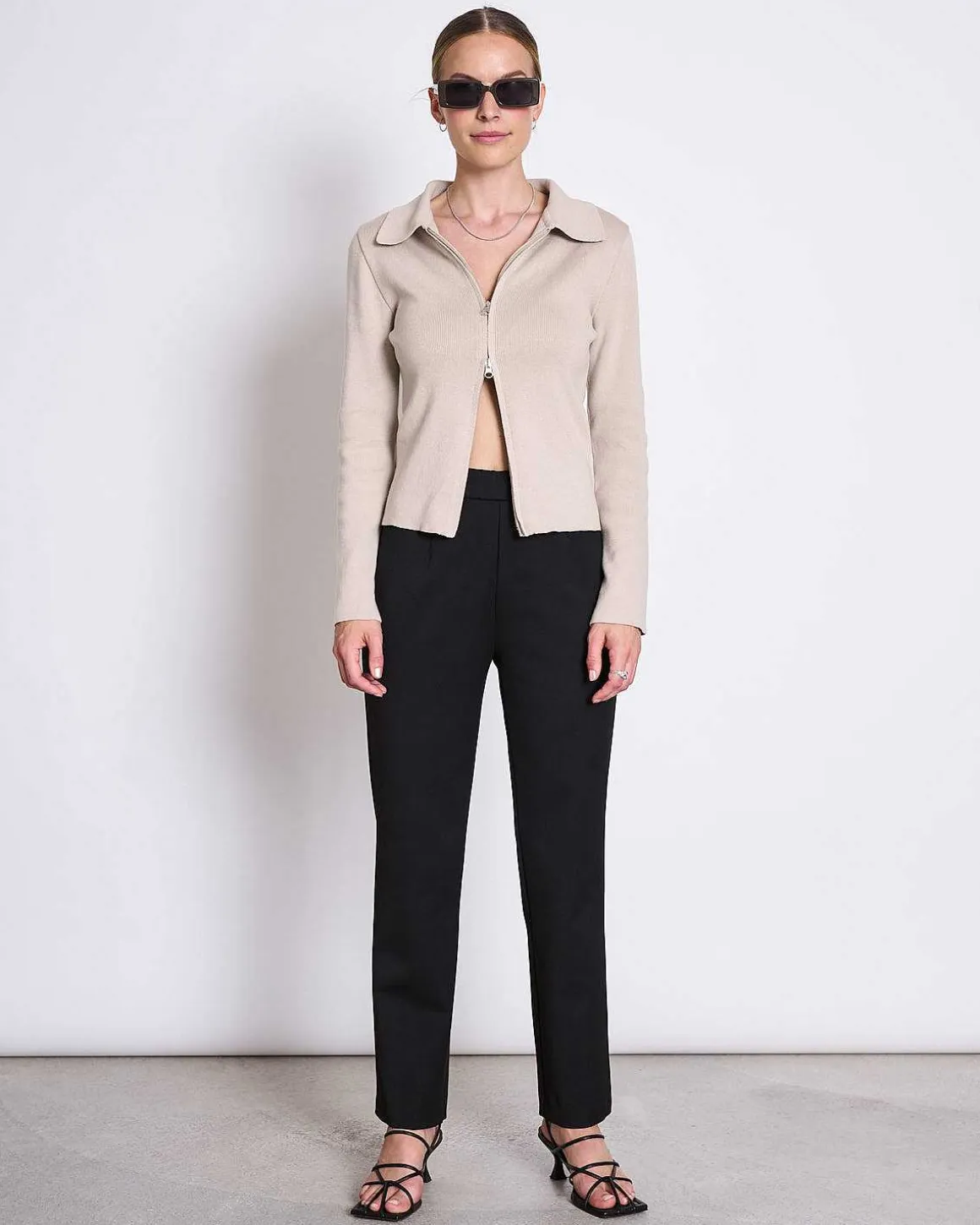 Zip Cardigan Tyrie Ivory Gots